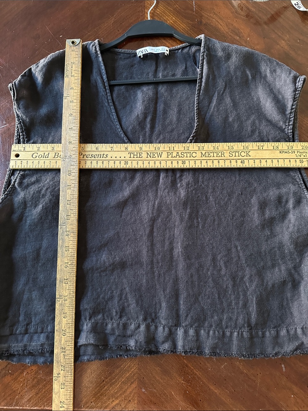 Zara Linen Cool Women's Charcoal Sleeveless Top - Picture 5 of 6